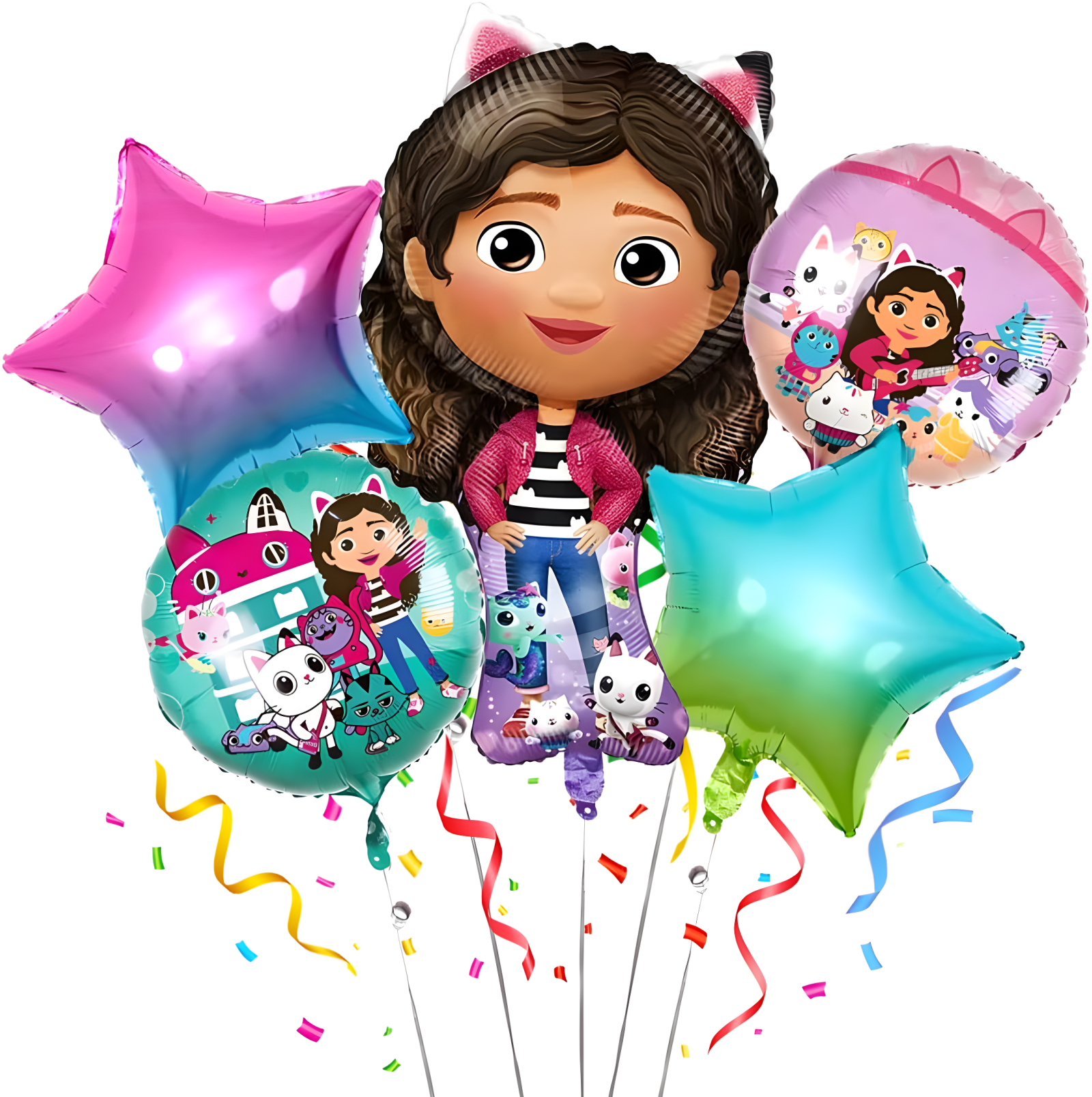 Set Globos Metalizados Casa Muñecas Gabby