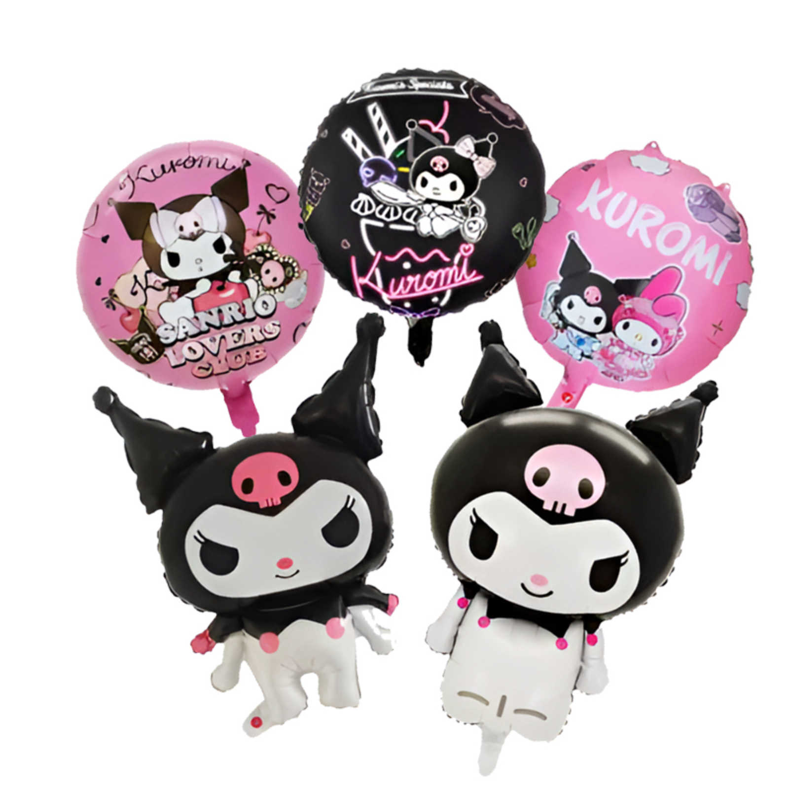 Set Globos Metalizados Kuromi Sanrio
