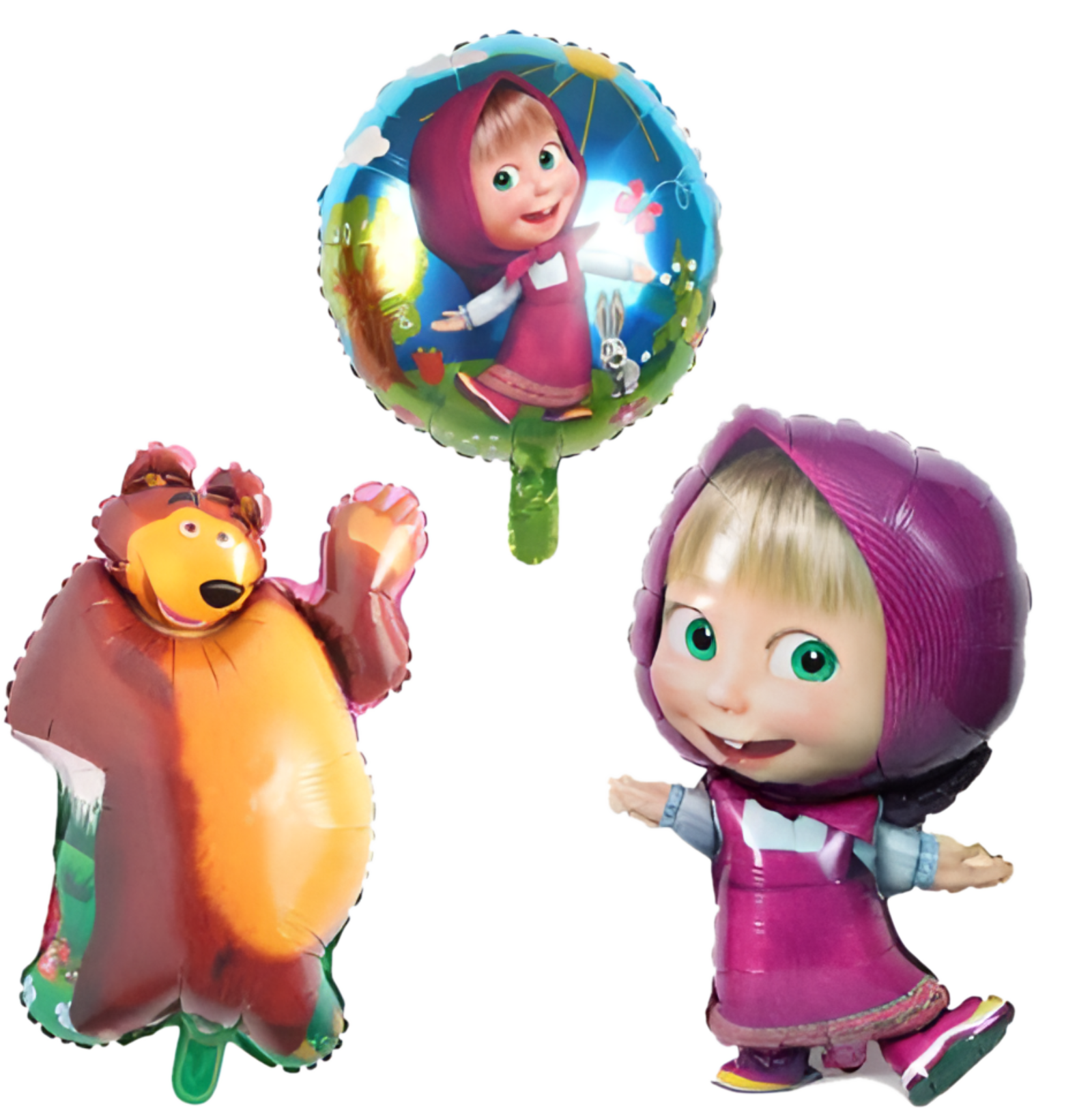 Set Globos Metalizados Masha y el Oso