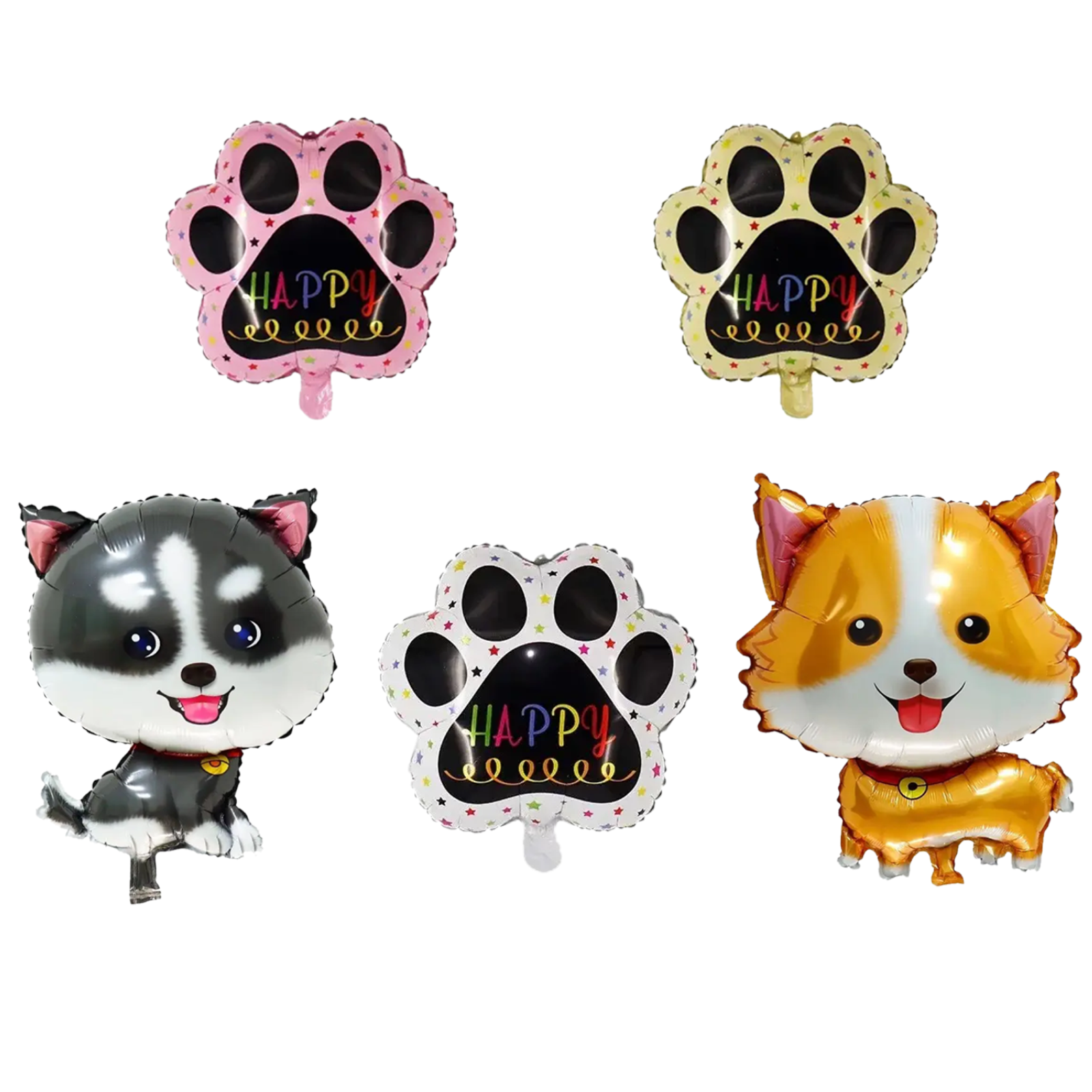 Set Globos Metalizados Perritos