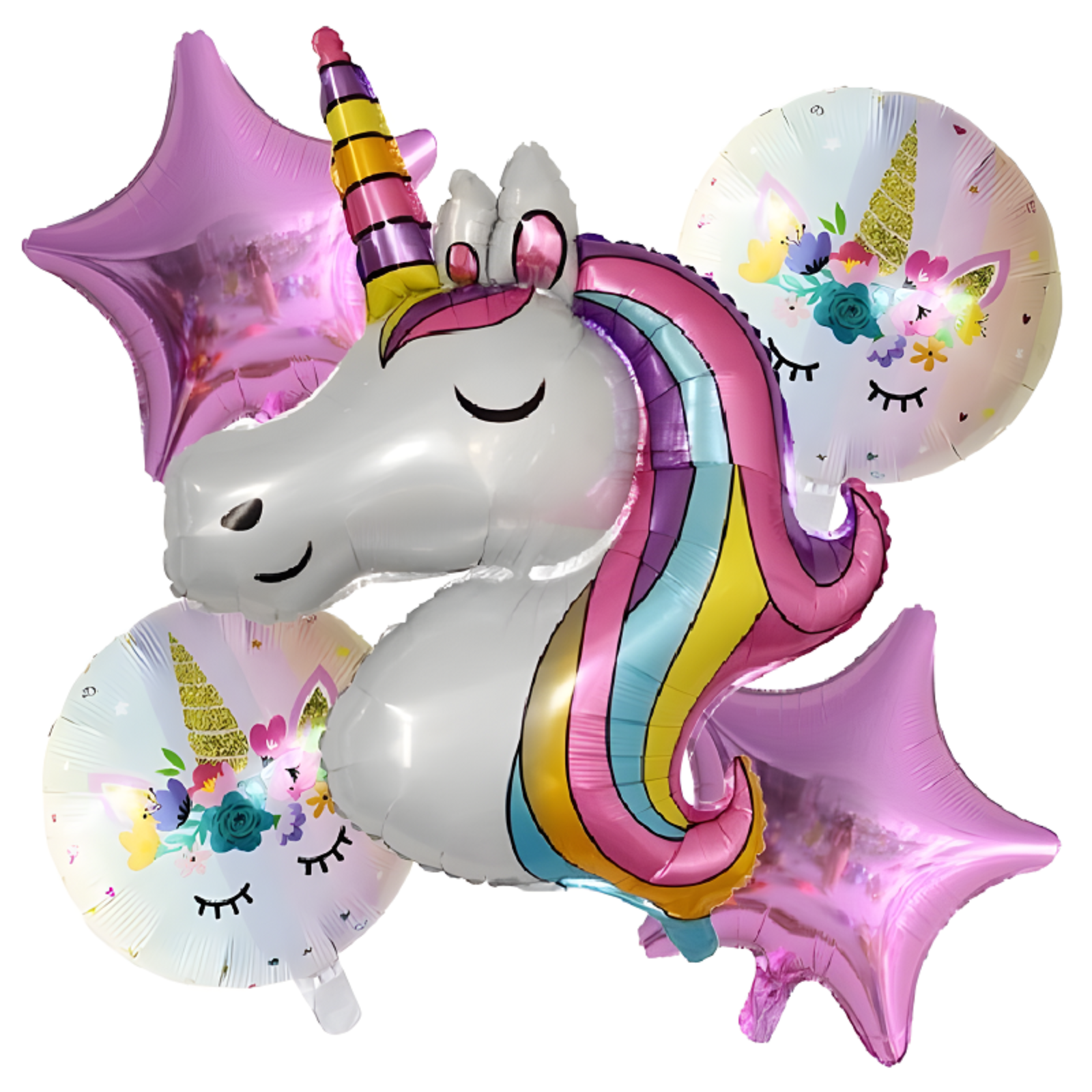 Set Globos Metalizados Unicornio
