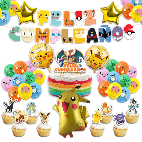 Set Cumpleaños Pokemon Globos